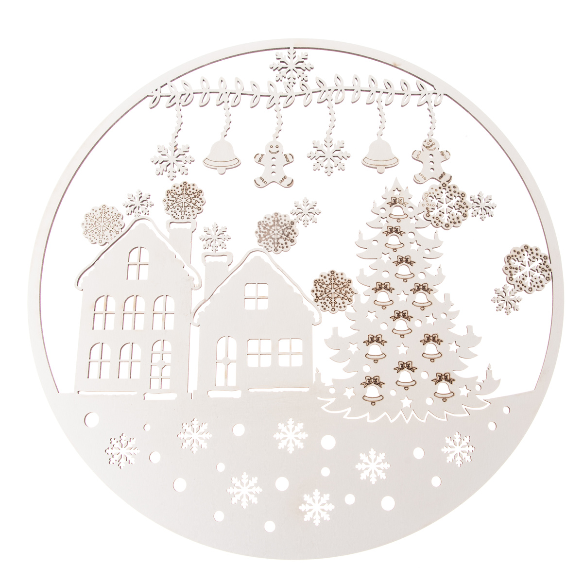 Dřevěná vánoční dekorace na stěnu Perníček