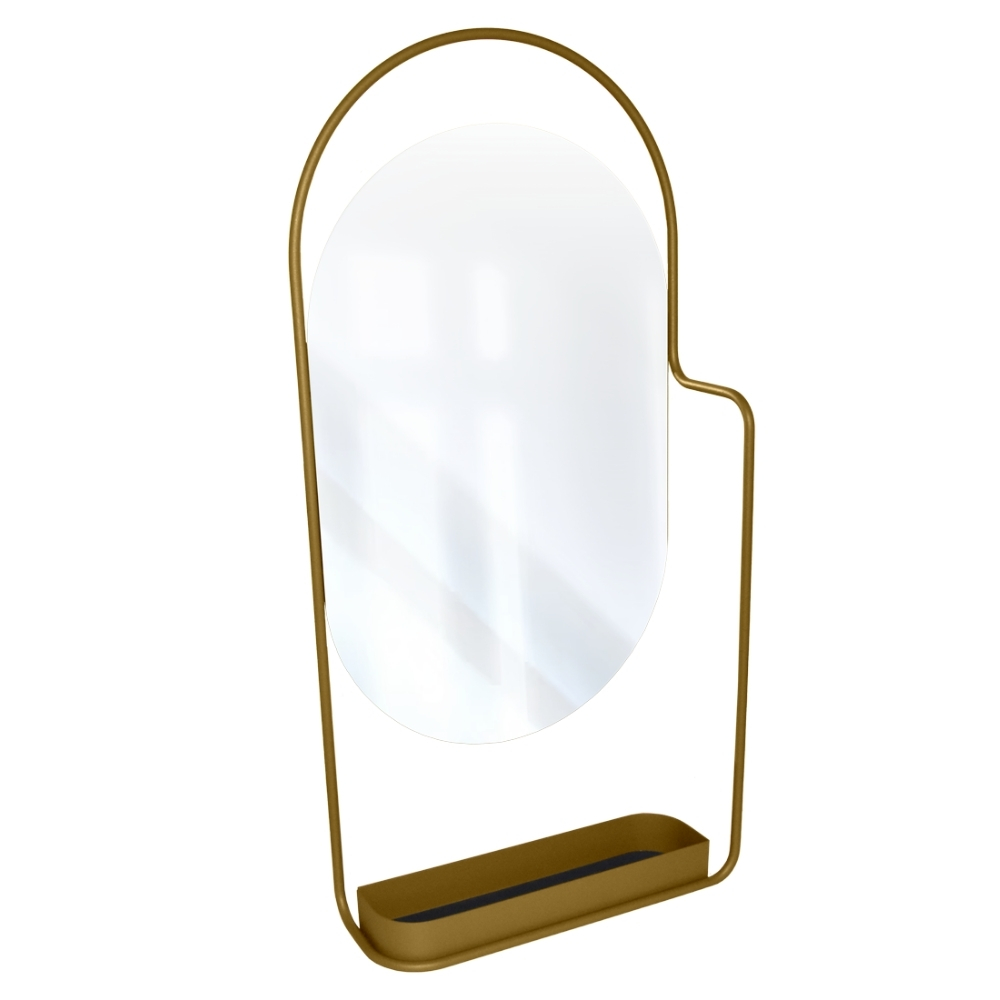 Fermob Hnědé kovové závěsné zrcadlo Itac 80 x 38 cm