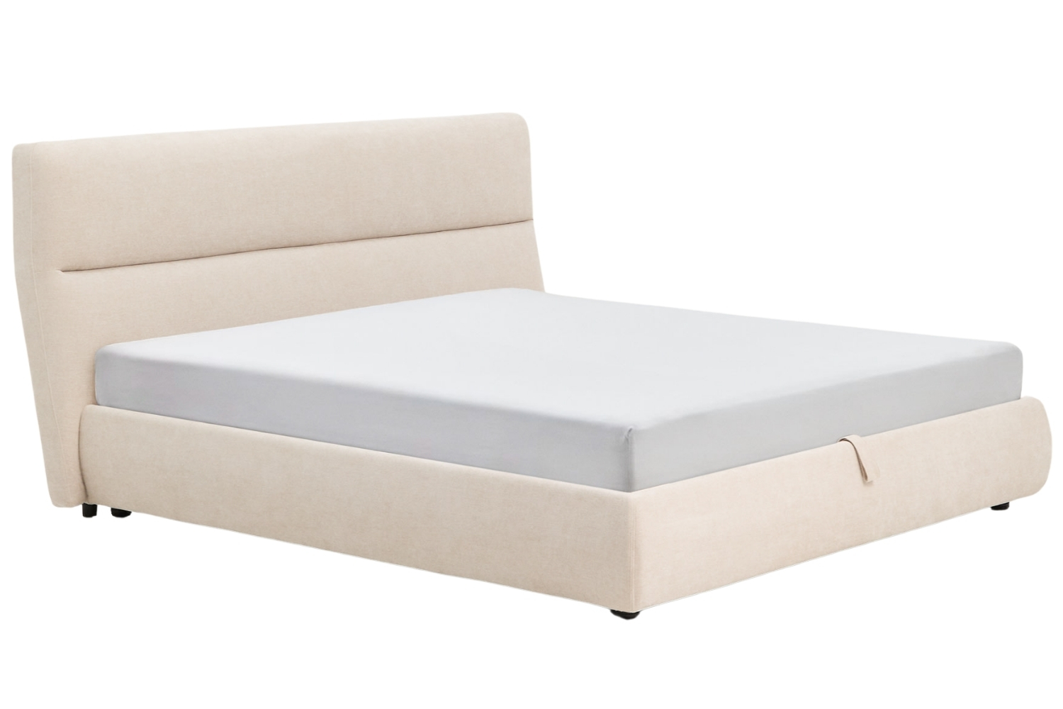 Kave Home Béžová dvoulůžková postel Dafra 180 x 200 cm s úložným prostorem