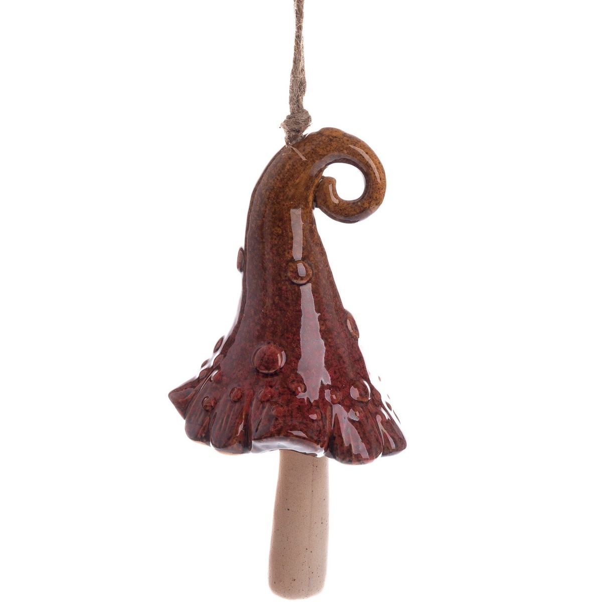 Keramický zvonek Klobouk červená