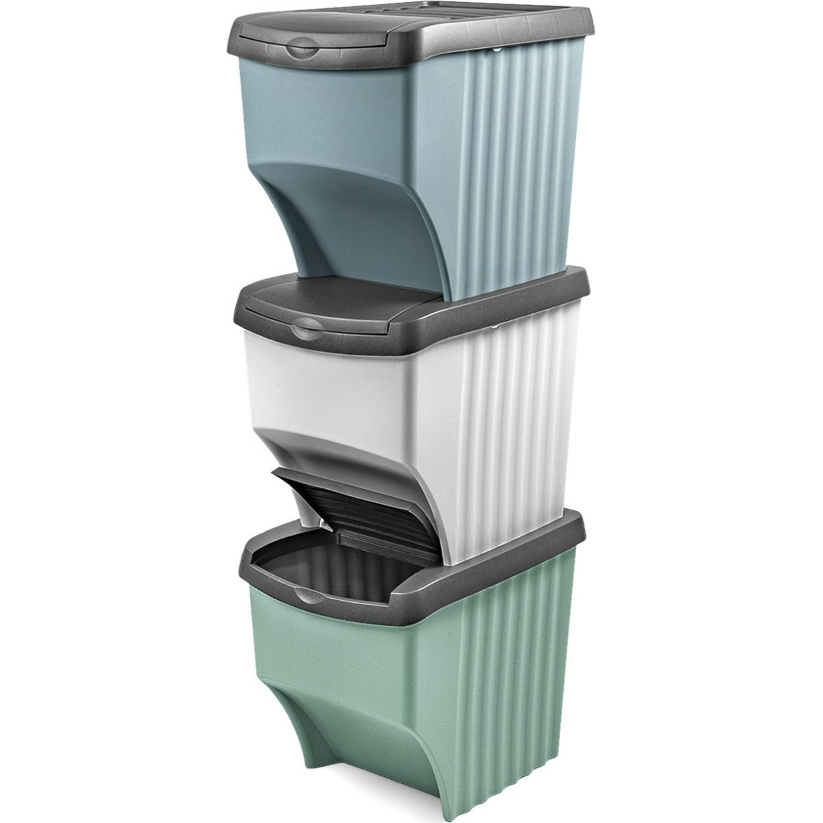 Koš na tříděný odpad stohovatelný 3 x 21 l