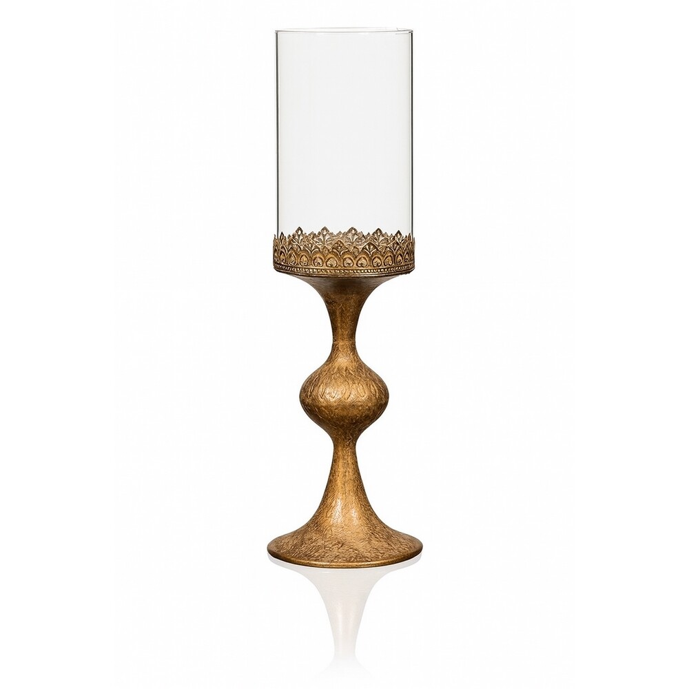 Kovový svícen se sklem 47 cm