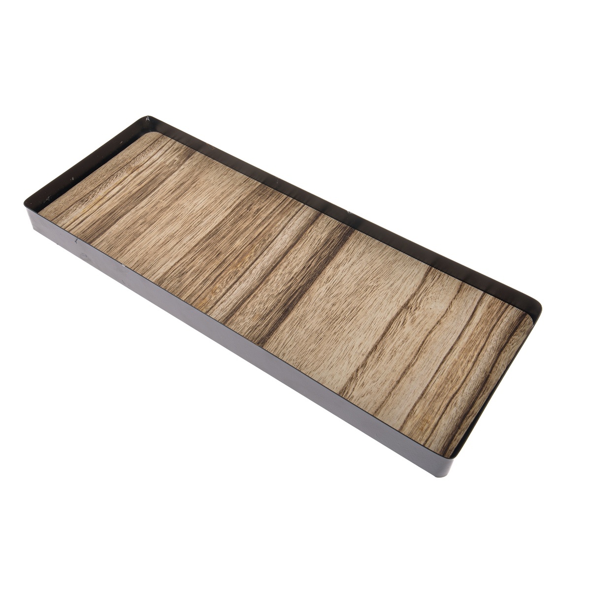 Kovový tác s dřevěným dnem Dienen