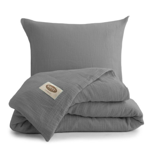 MATEX Mušelínové povlečení tmavě šedá