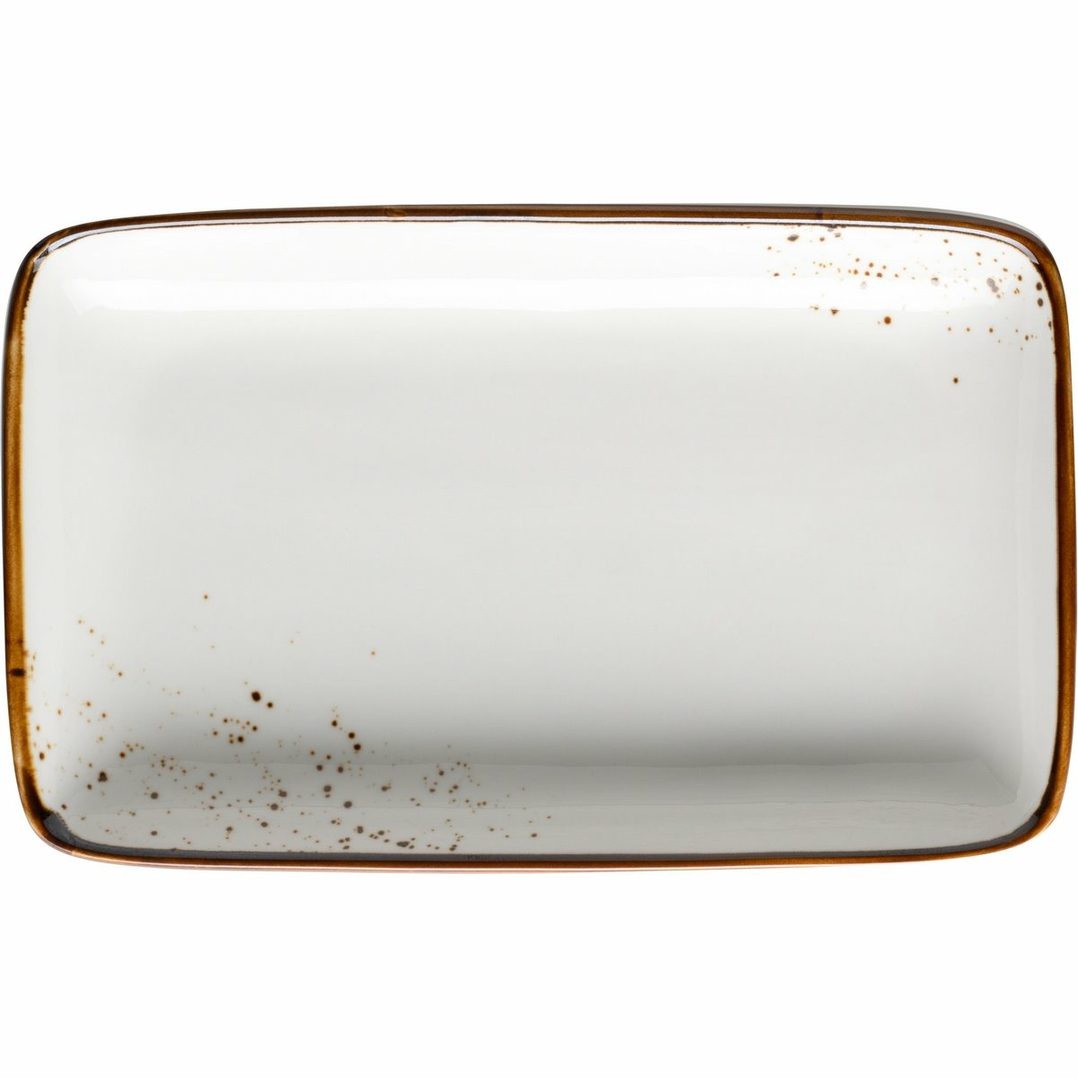 Mäser Obdélníkový tác Pintar White hnědé tečky 21 x 13 x 3 cm