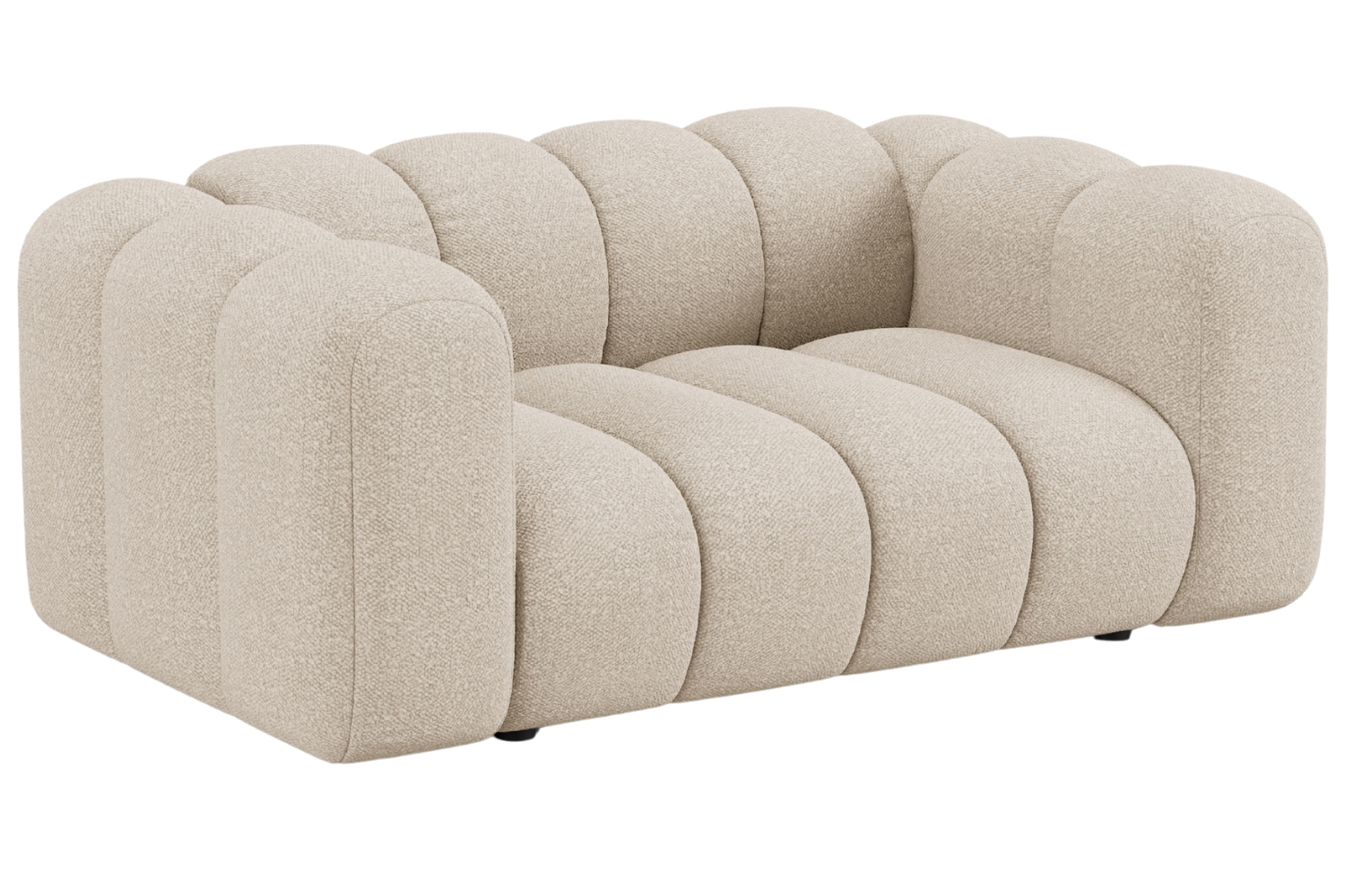 Micadoni Béžová bouclé dvoumístná pohovka Lupine 170 cm