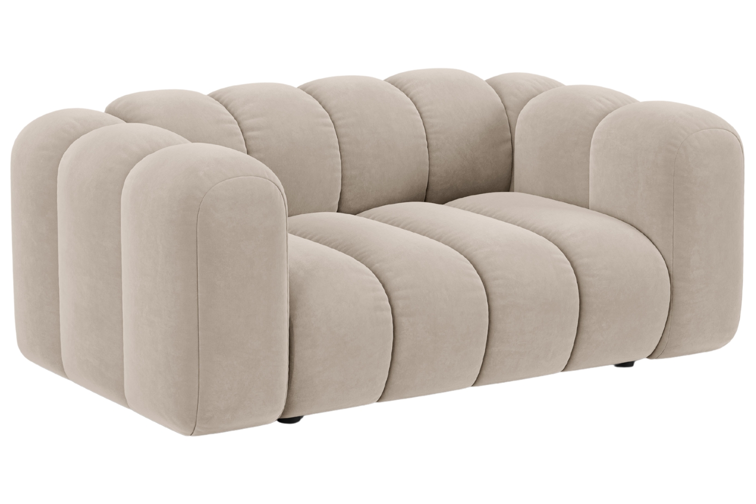 Micadoni Béžová sametová dvoumístná pohovka Lupine 170 cm