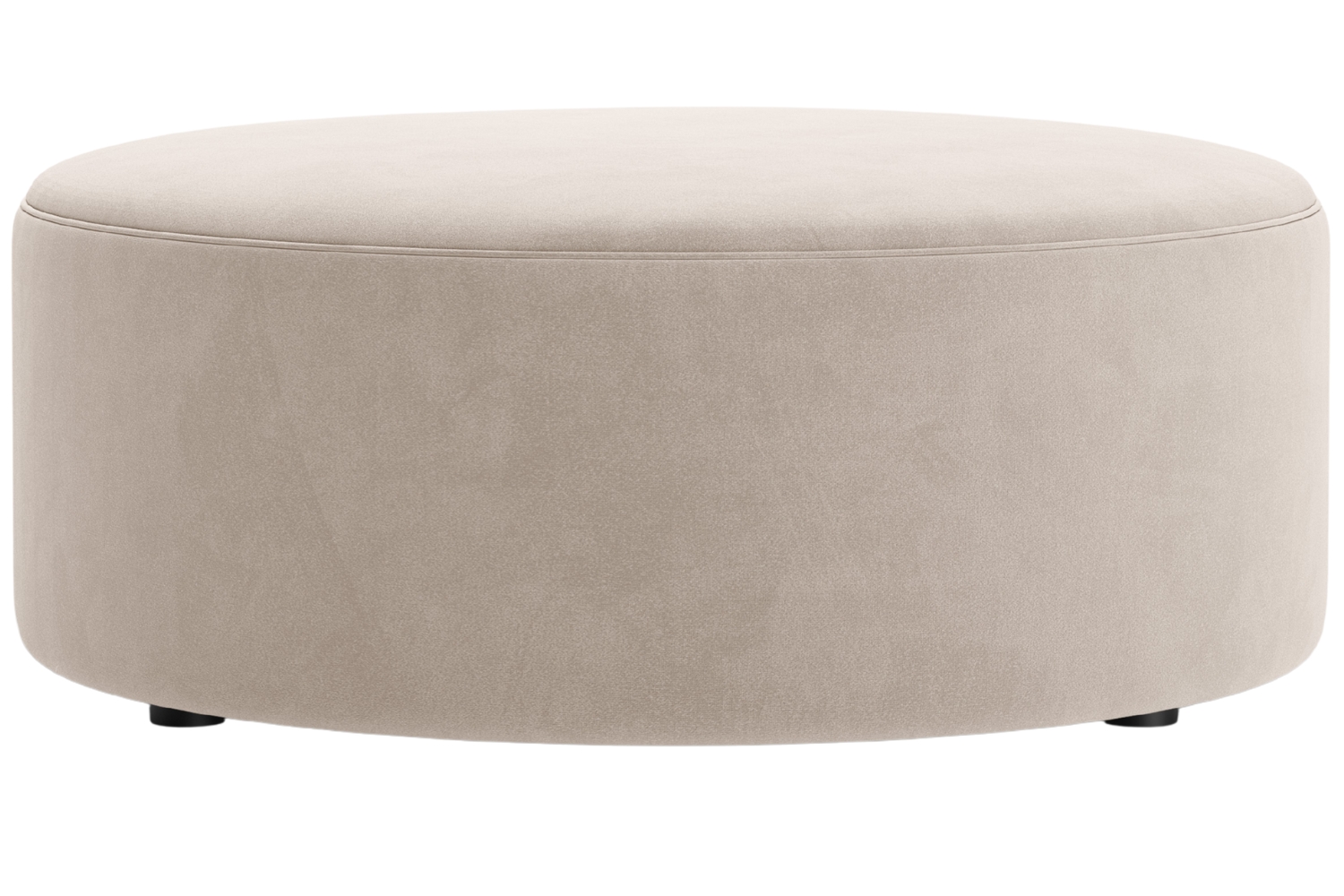 Micadoni Béžový sametový taburet Dia 90 cm