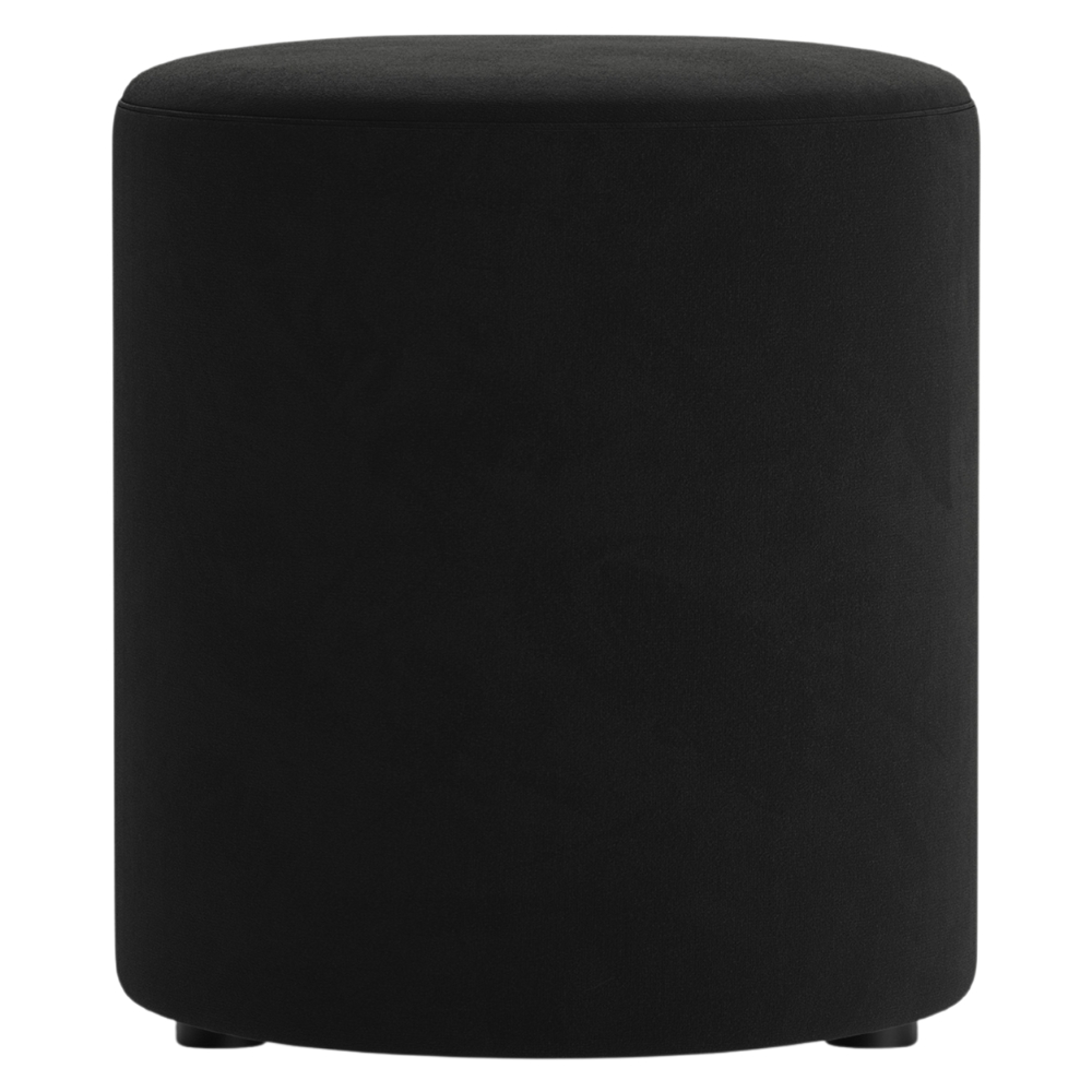 Micadoni Černý sametový taburet Dia 40 cm