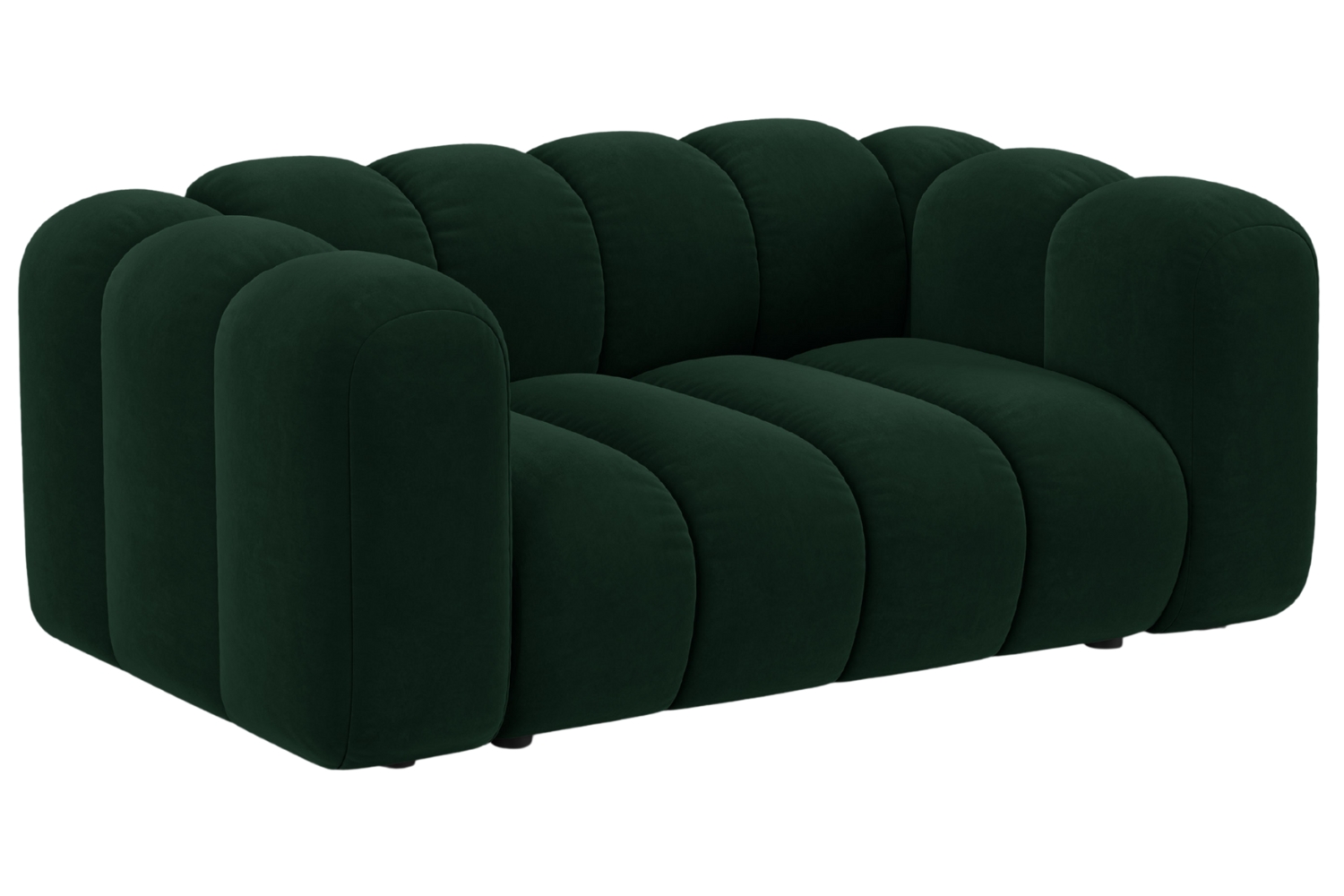 Micadoni Tmavě zelená sametová dvoumístná pohovka Lupine 170 cm