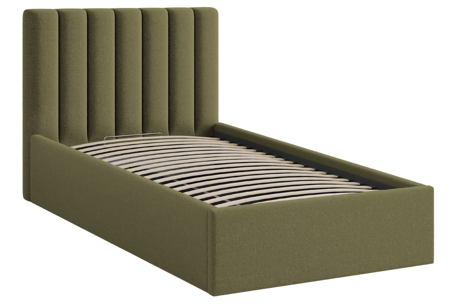 Micadoni Zelená postel Allison 90 x 200 cm s úložným prostorem