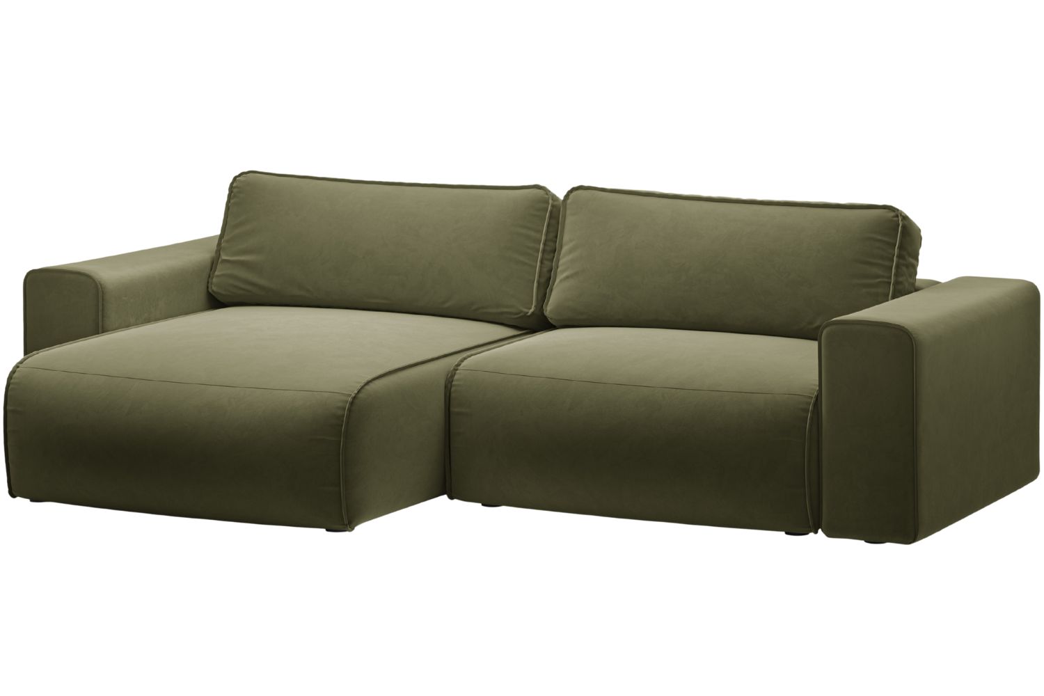 Micadoni Zelená sametová rozkládací pohovka Victor 246 cm