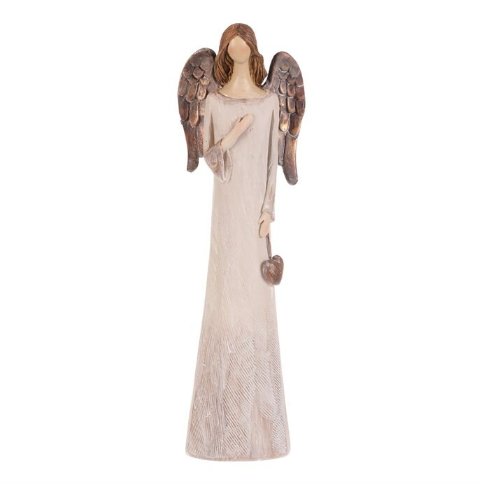 Polyresinový Anděl se srdcem 20 cm