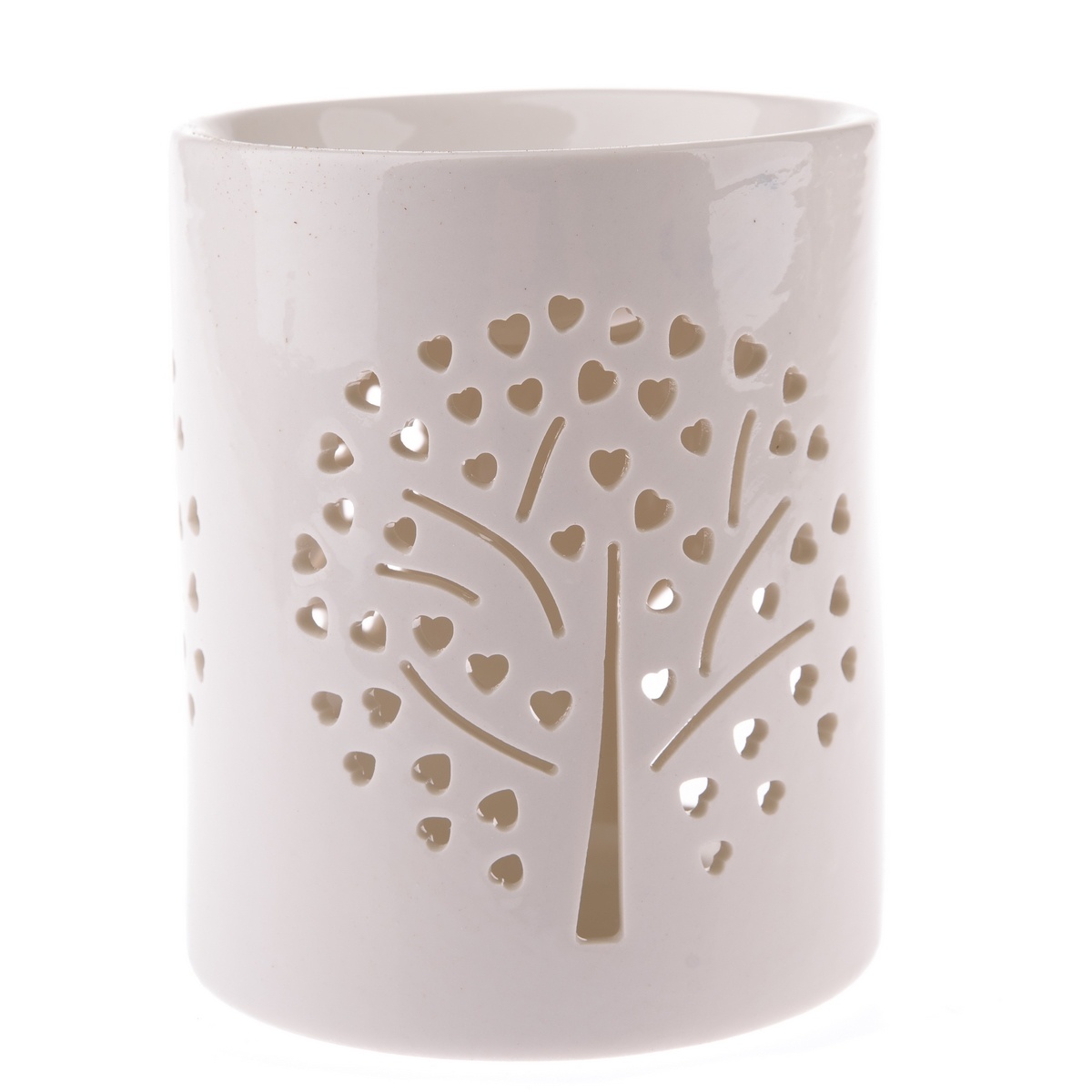 Porcelánová aromalampa Heart tree bílá