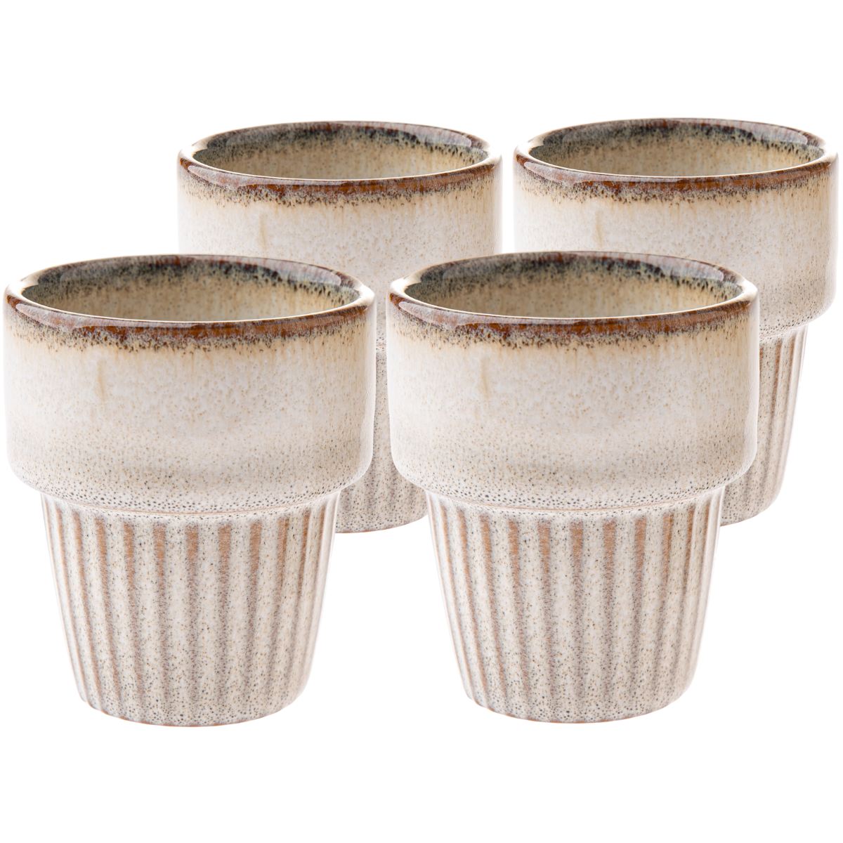 Sada 4 keramických hrnků Rustik 100 ml
