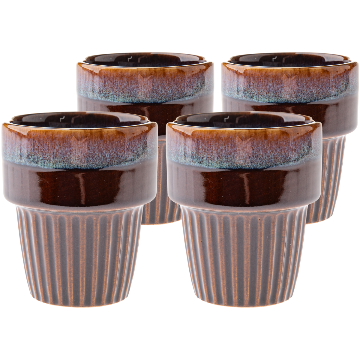 Sada 4 keramických hrnků Rustik 100 ml
