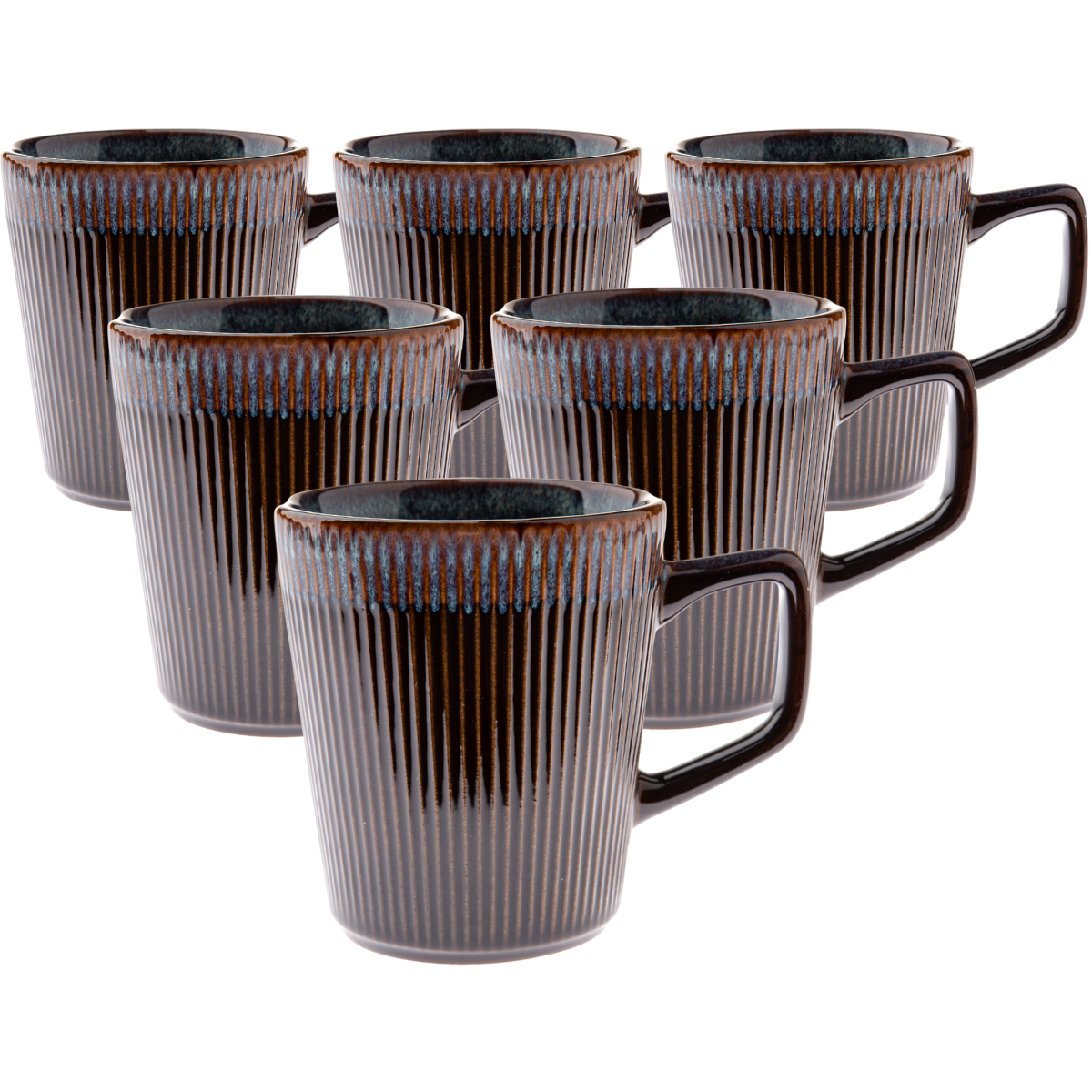 Sada 6 keramických hrnků Rustik 410 ml