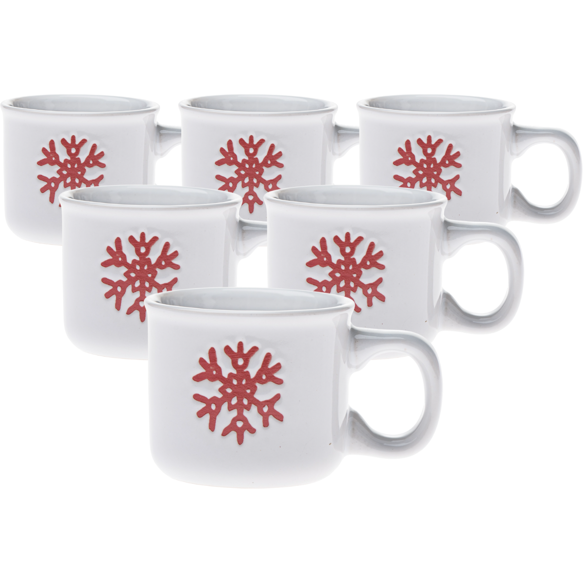 Sada 6 keramických hrnků Vločka