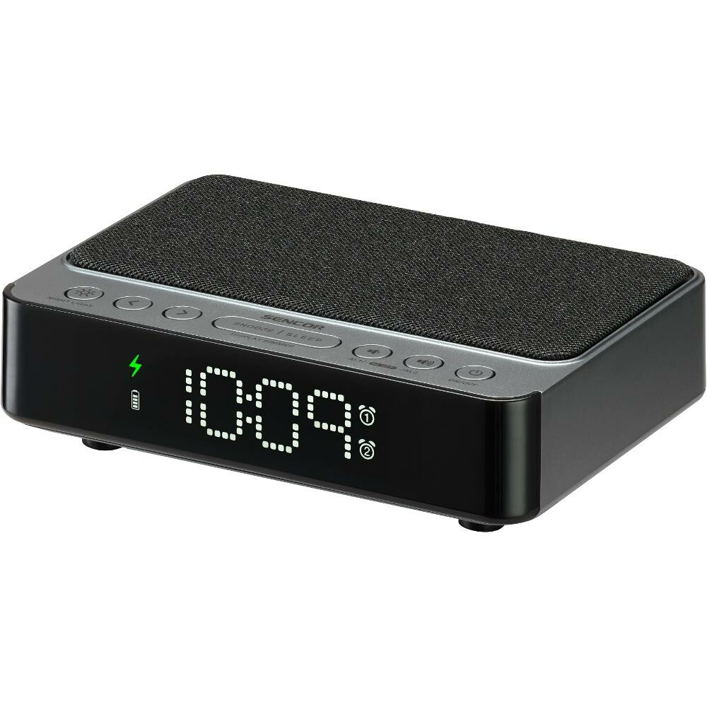 Sencor Digitální radiobudík s bezdrátovou nabíječkou