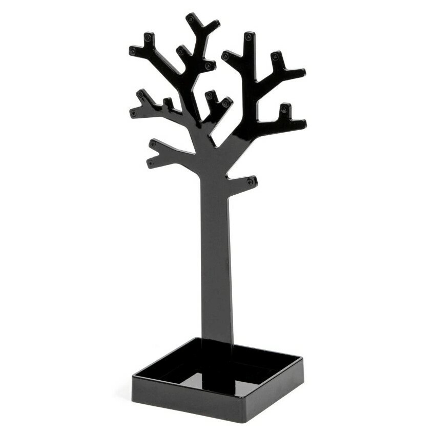 Stojan na šperky ve tvaru stromu Compactor - černý plast