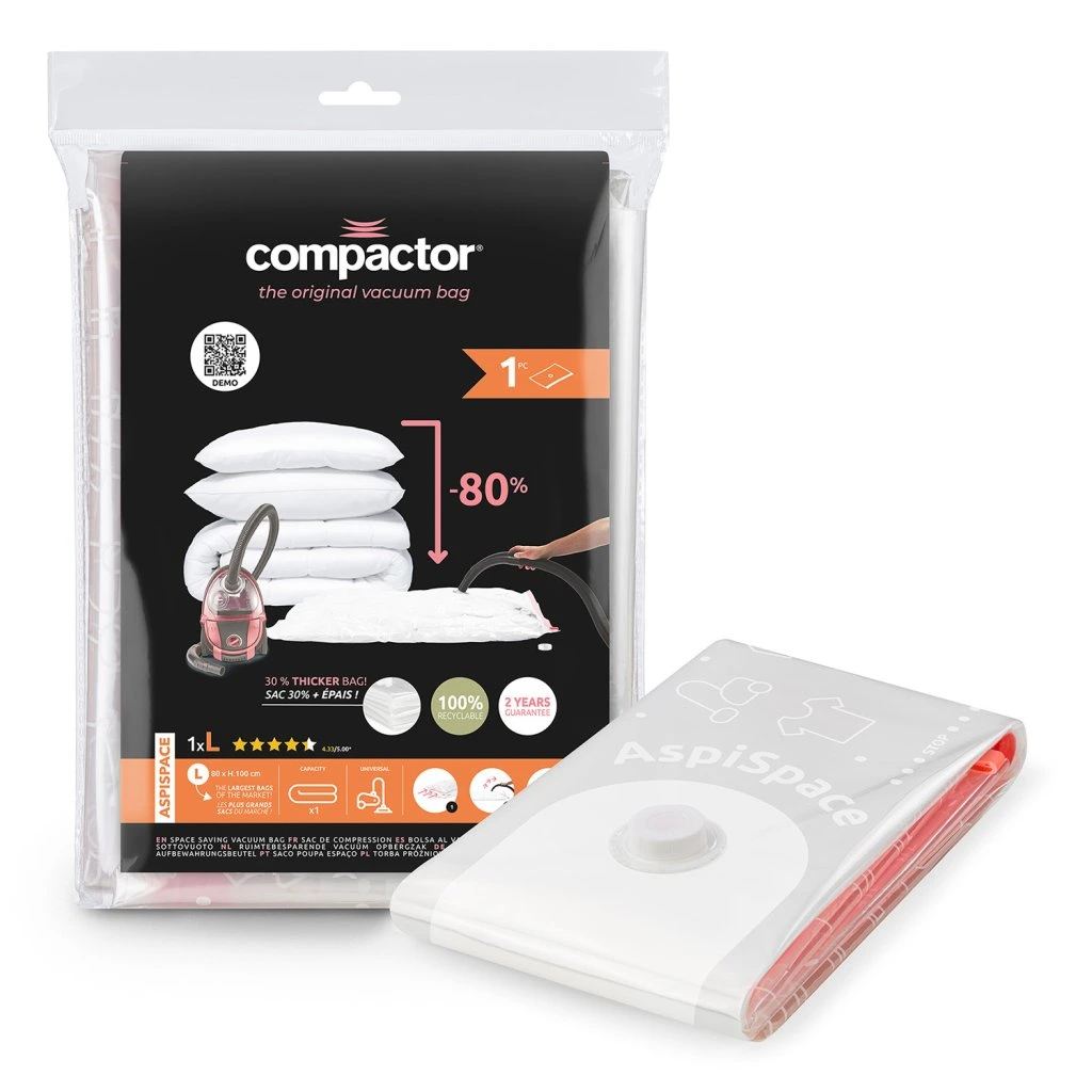 Vakuový úložný pytel Compactor Bag Aspispace L – 80 x 100 cm