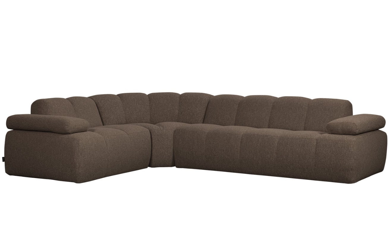 WOOOD Hnedá bouclé rohová pohovka Mojo 310 cm