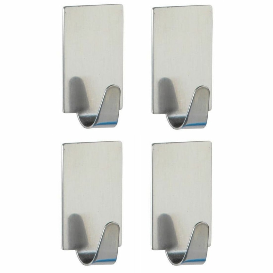 Wenko Sada 4 nerezových samolepících háčků Shiny