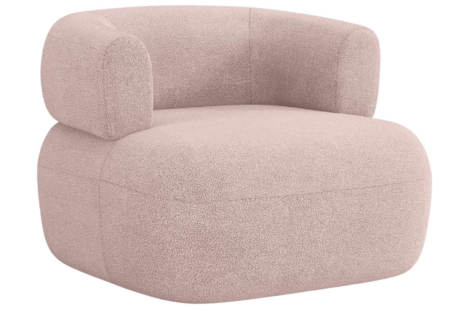 Windsor & Co Pudrově růžové bouclé křeslo Aldrin