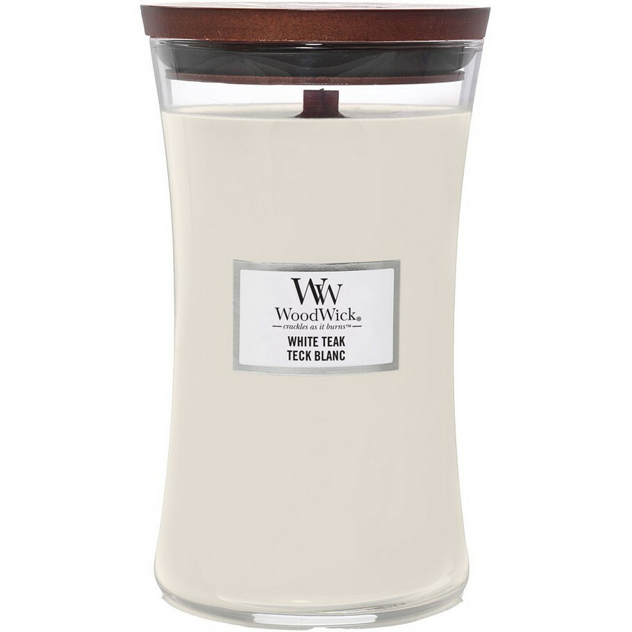 WoodWick Vonná svíčka váza velká White Teak
