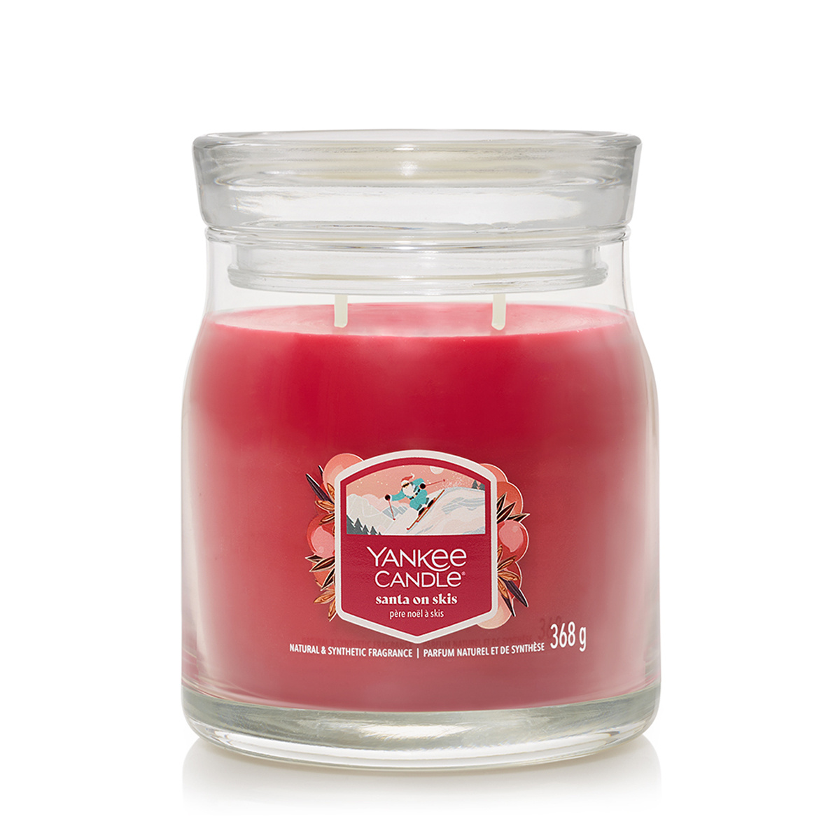 Yankee Candle vonná svíčka Signature ve skle střední Santa On Skis