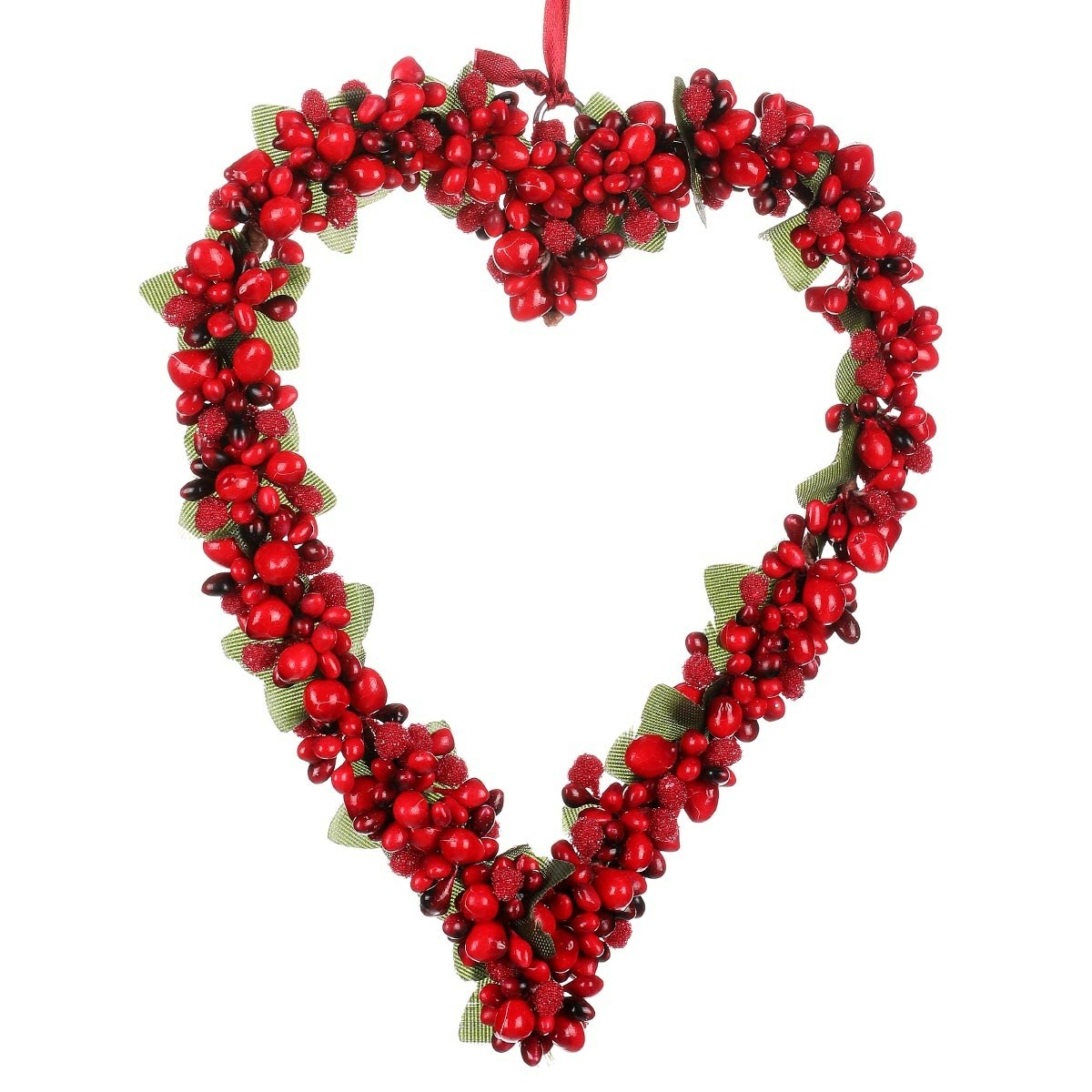 Závěsná dekorace Srdíčko z umělých bobulí