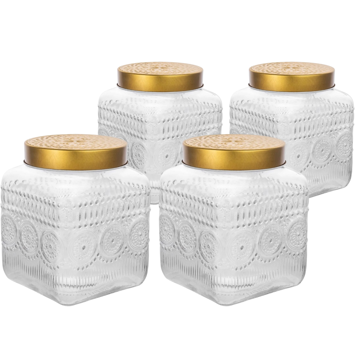 Altom Sada skleněných dóz se zlatým víkem Daisy 1