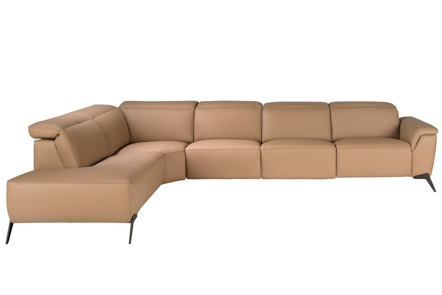 Angel Cerdá Světle hnědá kožená rohová pohovka No. 6281