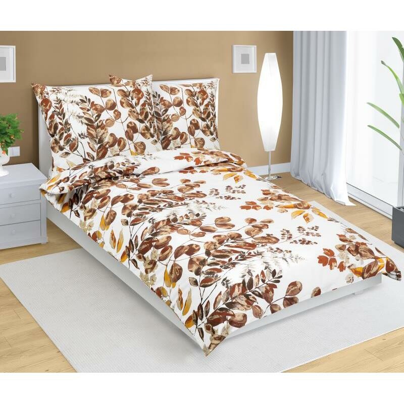 Bellatex Bavlněné povlečení Lupení hnědá