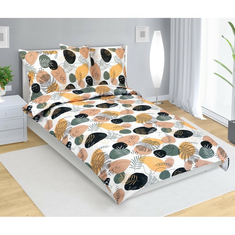 Bellatex Bavlněné povlečení Oblázek hořčicová