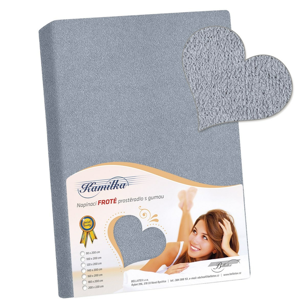 Bellatex Froté prostěradlo Kamilka modrošedá