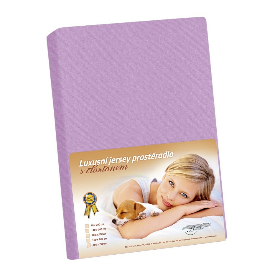 Bellatex Jersey prostěradlo s elastanem fialová