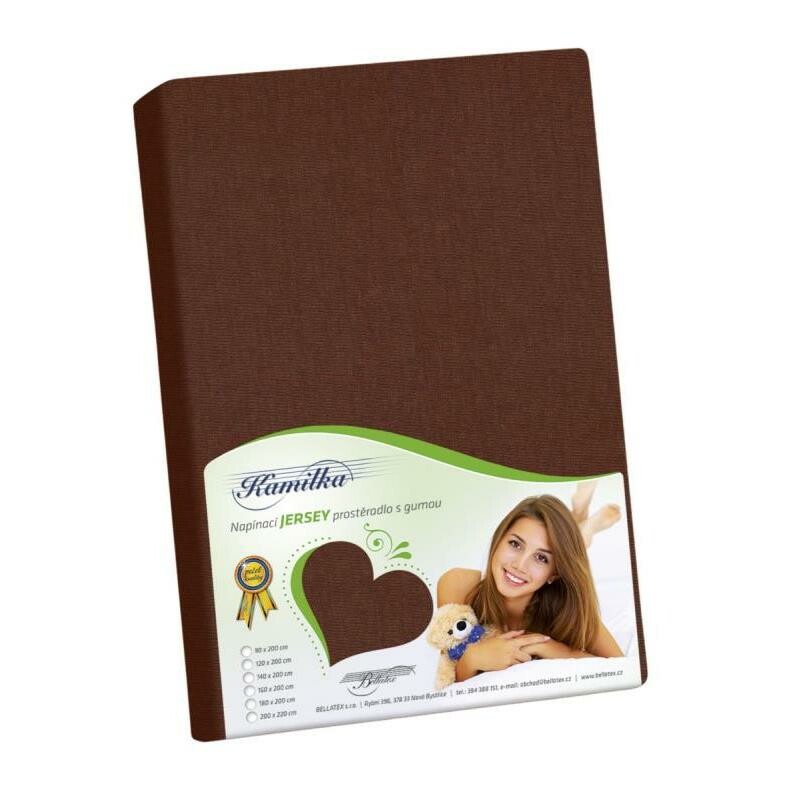Bellatex Jersey prostěradlo tmavě hnědá