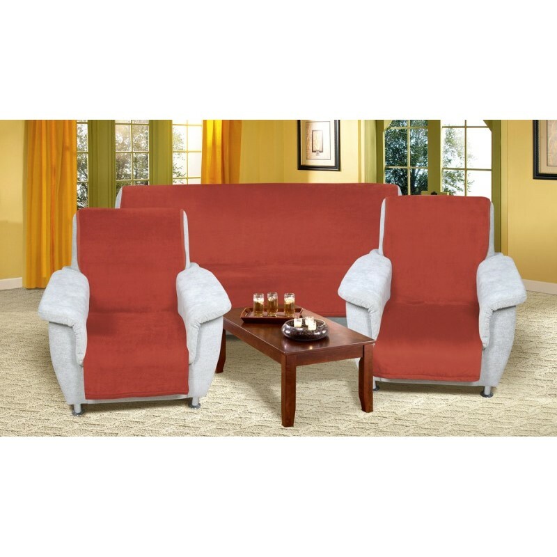 Bellatex Přehozy na sedací soupravu Korall micro terrakota