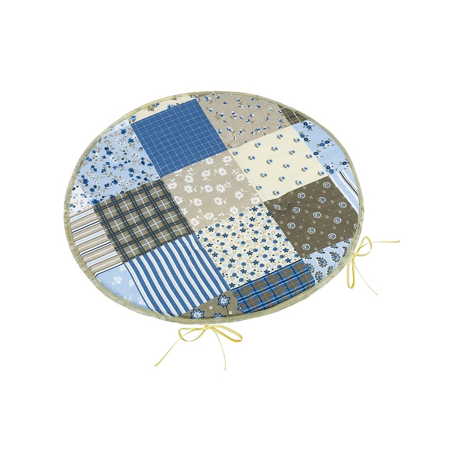 Bellatex Sedák Adéla kulatý hladký Patchwork modrá