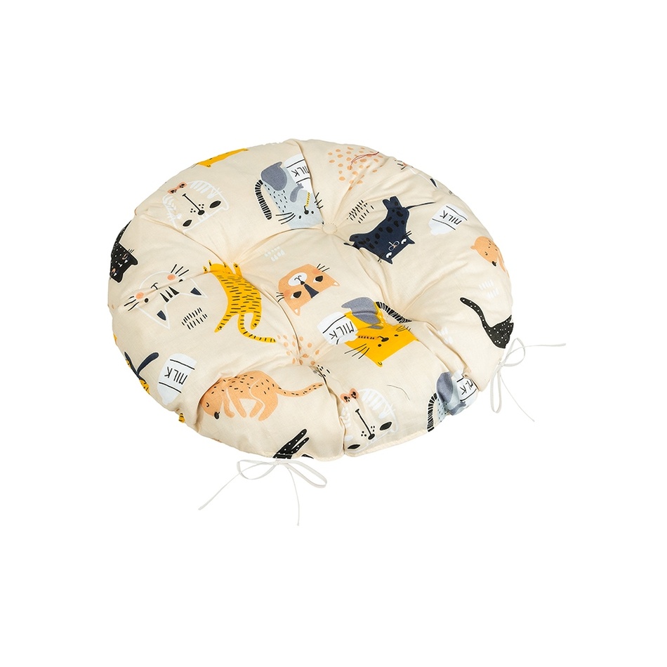 Bellatex Sedák Adéla prošívaný kulatý Kočka žlutá