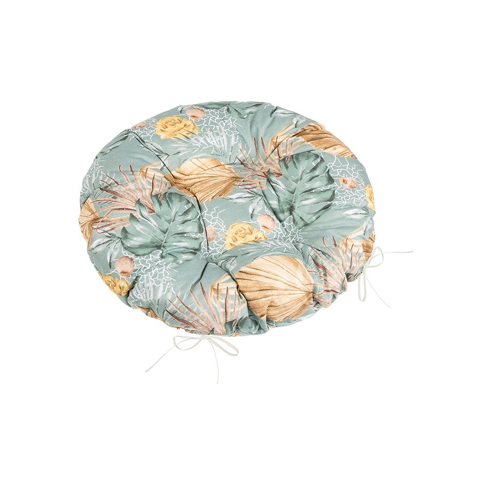 Bellatex Sedák Adéla prošívaný kulatý Monstera růže žlutá