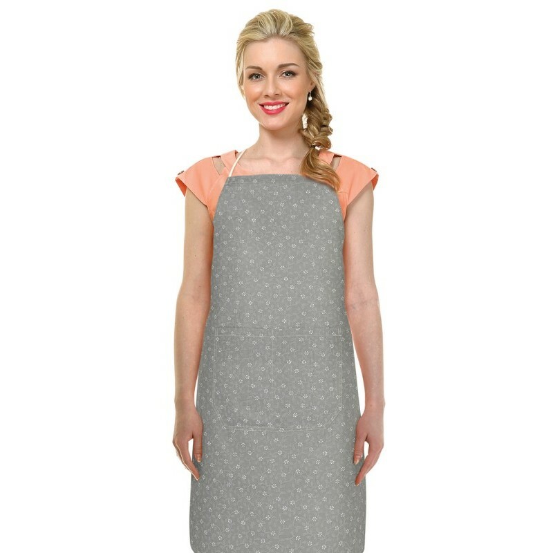 Bellatex Zástěra Adéla Pnoucí kvítek šedá