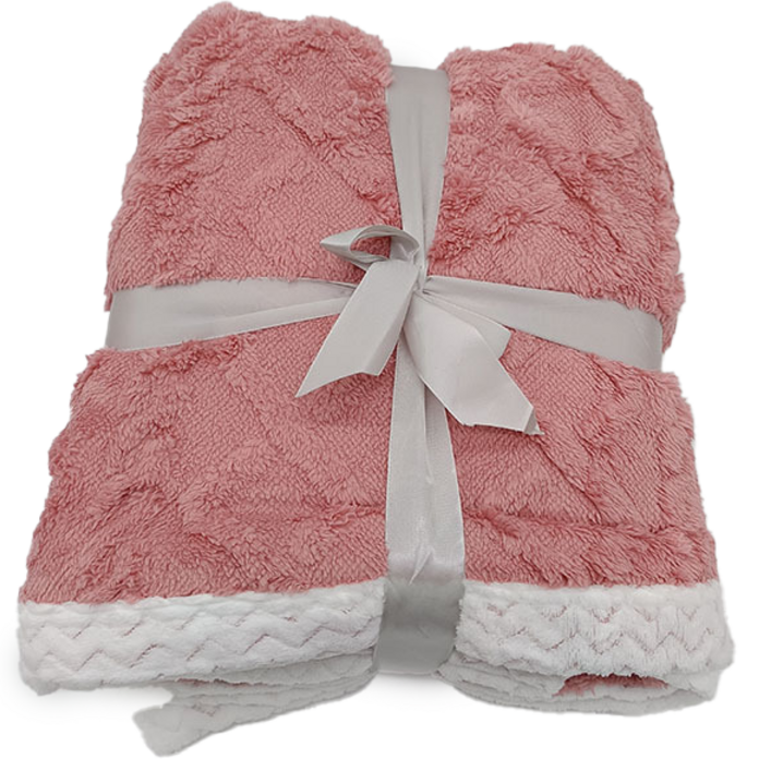 Beránková deka Island růžová