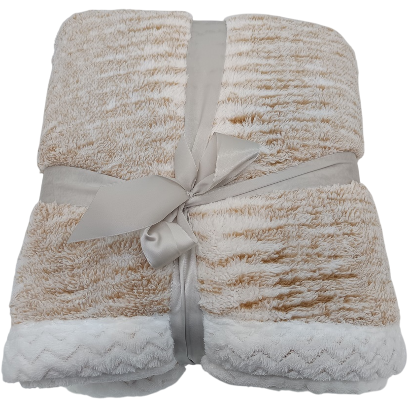 Beránková deka Mramor béžová