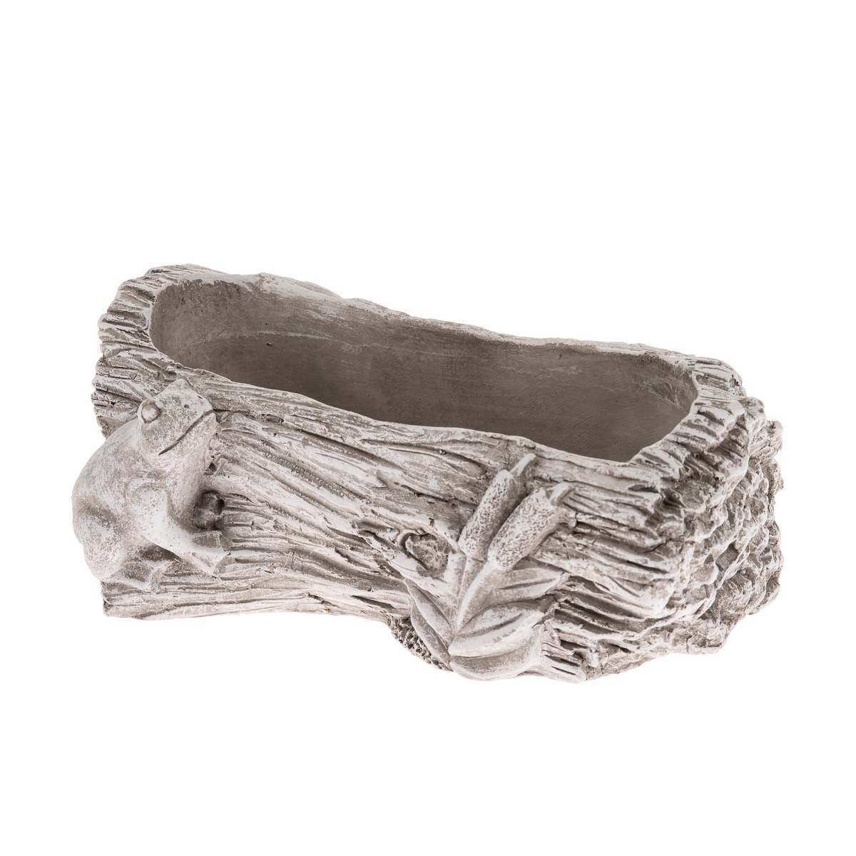 Betonový obal na truhlík Kmen s žábou šedá