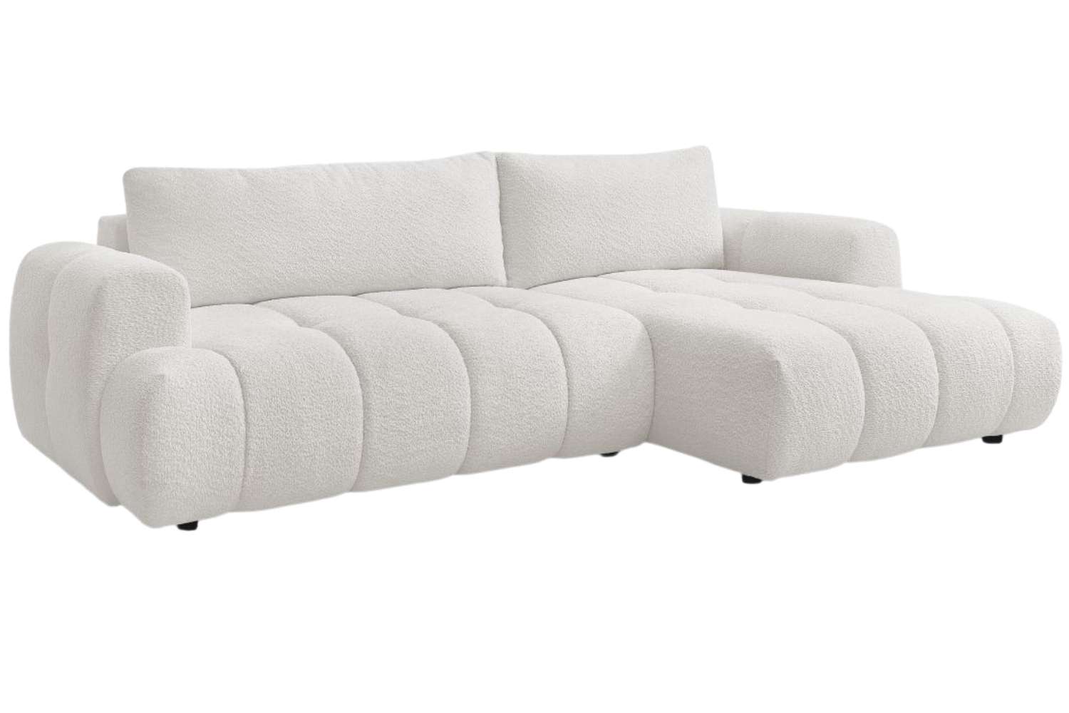 Bobochic Paris Bílá bouclé rozkládací pohovka Fuji 292 cm