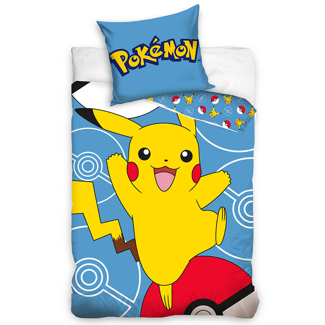 Carbotex Dětské povlečení Pokémon Pikachu a Pokéball