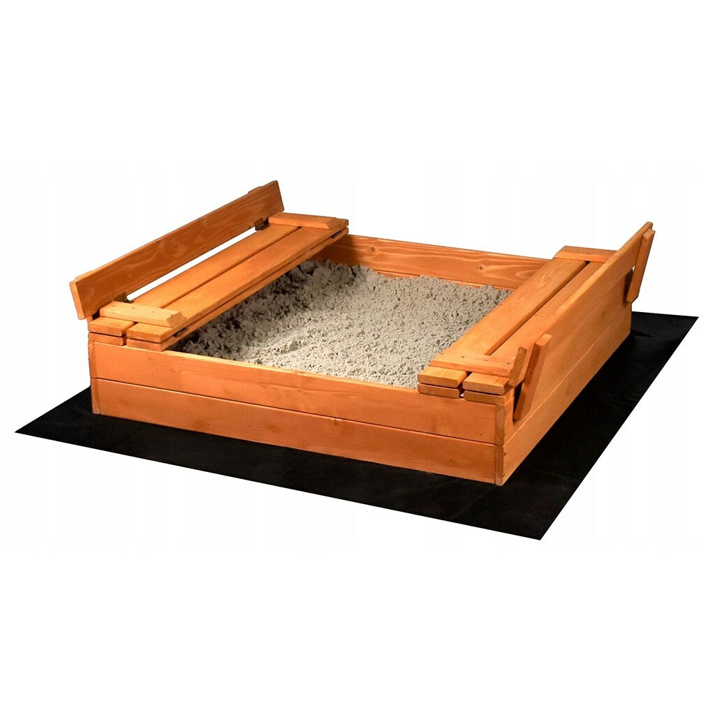 Dětské dřevěné pískoviště s poklopem a lavičkami Baby Mix 100 x100 cm