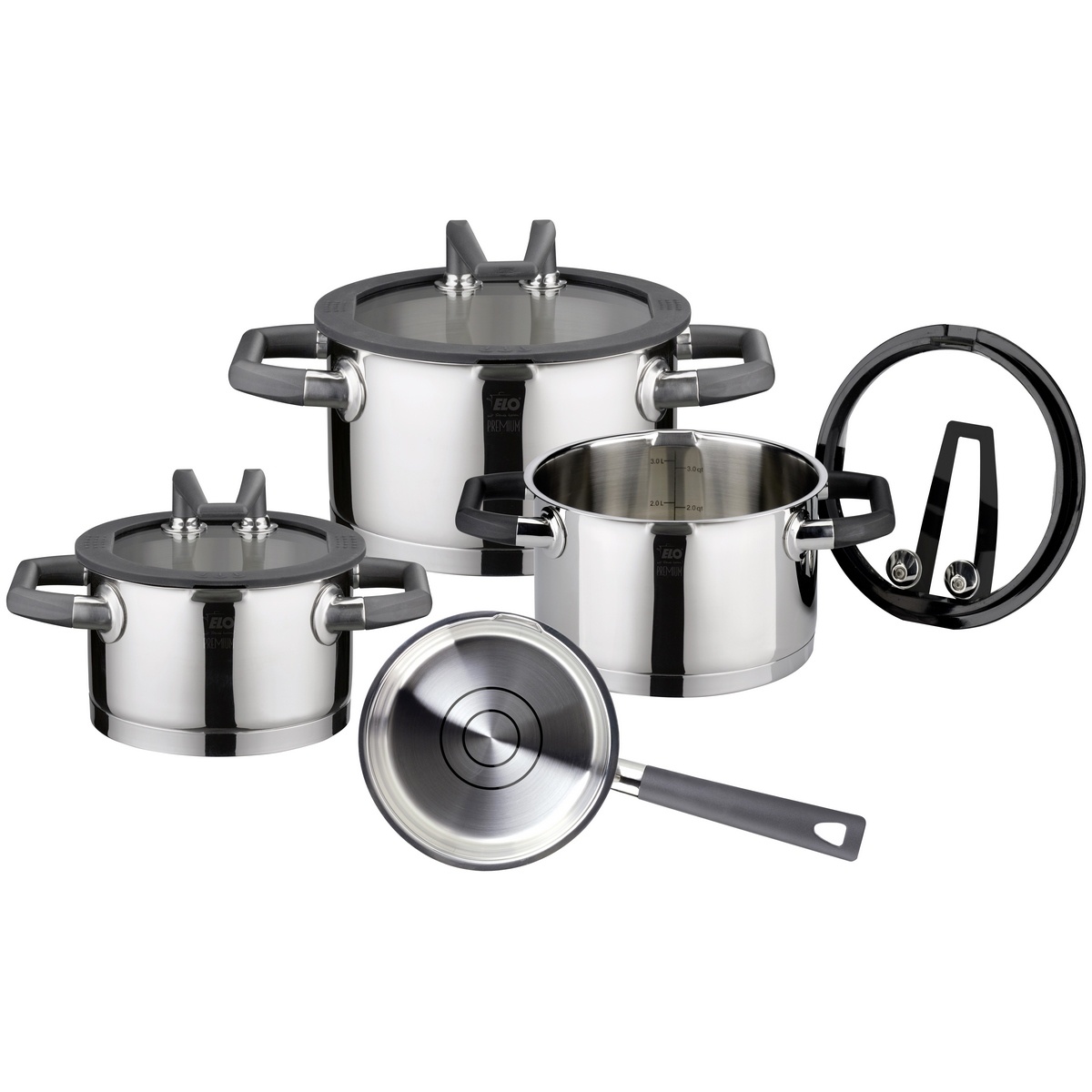 Elo 30004 Premium 4dílná sada nerezových hrnců Rondello